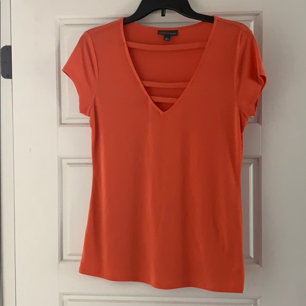 Orange cutout top